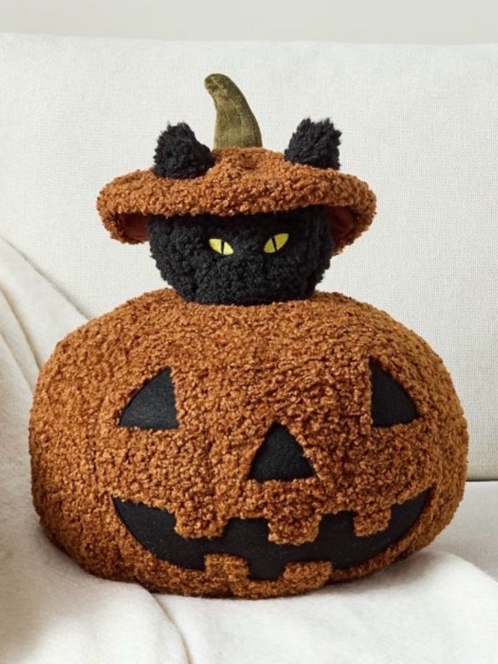 NWT Pottery Barn Peek a Boo Cat Shaped Pillow